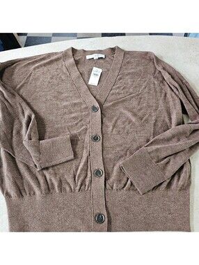 LOFT XL Brown Button-Up Cardigan Sweater NEW